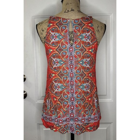 VERSE STITCH FIX Red Sleeveless Blouse Top Paisley Beach Boho Summer Y2k SMALL - Picture 2 of 8